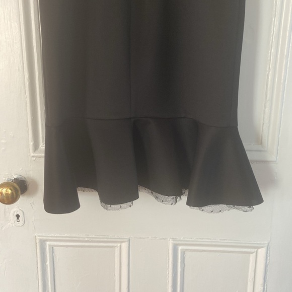 NWT Marchesa Notte Little Black Dress with Polkadot Mesh Detail - Picture 5 of 10